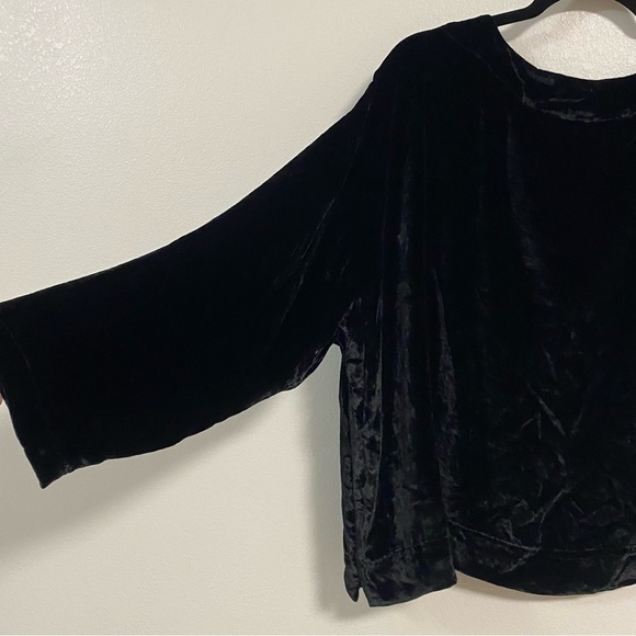 Bryn Walker Blouse Women’s Size Medium Black Velvet Silk Blend Long Sleeve Top - Picture 10 of 14